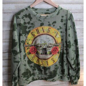 Guns N Roses Authentic Women’s Long Sleeve Sweatshirt  XL Tie-Dye‎ Green